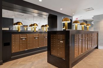 Mail room at leasing office